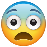 WhatsApp fearful face