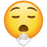 WhatsApp 呼气的脸